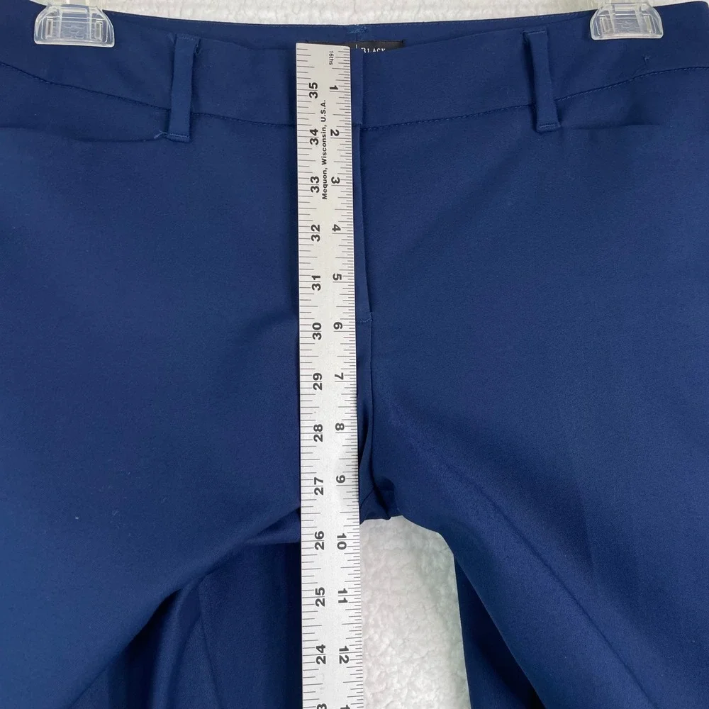 White House Black Market Perfect Form Navy Blue Straight Crop Pants Size 6
